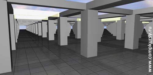 Виртуальный сад 3D колонн